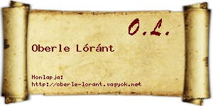 Oberle Lóránt névjegykártya