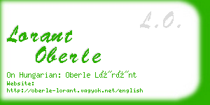 lorant oberle business card